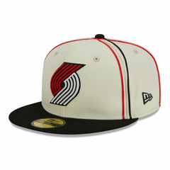 New Era - Portland Trail Blazers Piping 2-Tone 59FIFTY Fitted Hat - Cream/Black