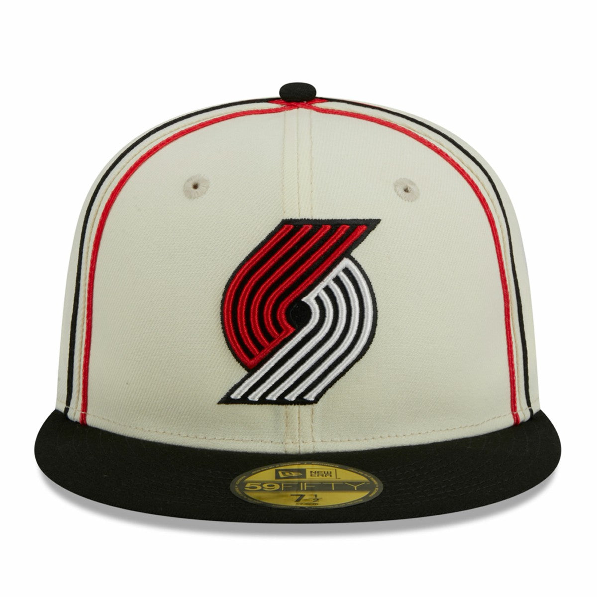 New Era - Portland Trail Blazers Piping 2-Tone 59FIFTY Fitted Hat - Cream/Black