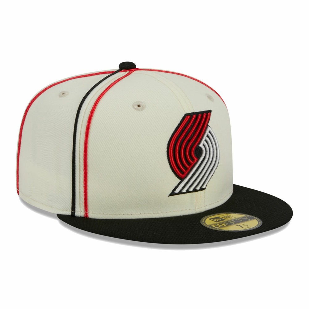 New Era - Portland Trail Blazers Piping 2-Tone 59FIFTY Fitted Hat - Cream/Black