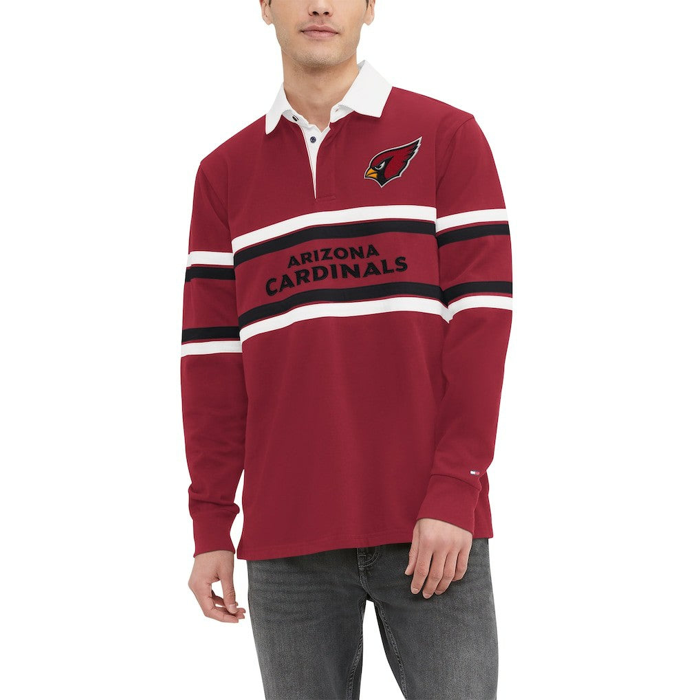 Arizona Cardinals Tommy Hilfiger Cory Varsity Rugby Long Sleeve T-Shirt Cardinal - NFL