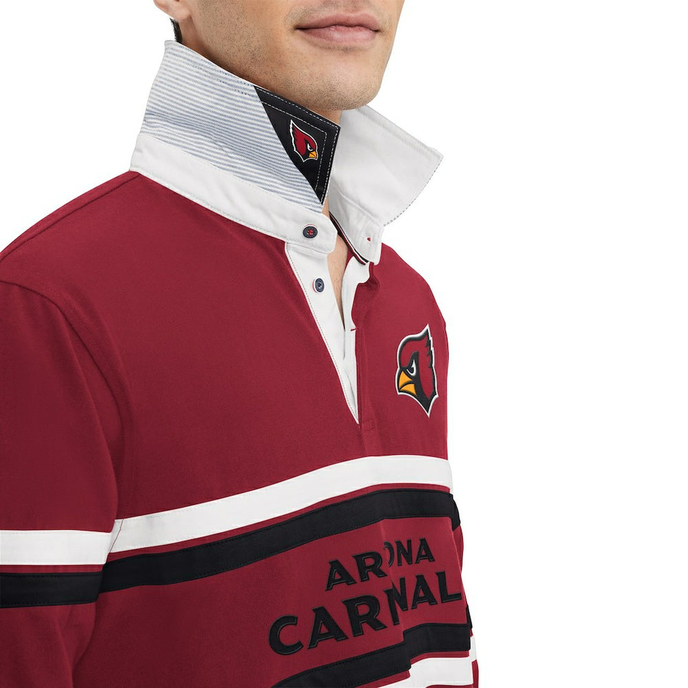 Arizona Cardinals Tommy Hilfiger Cory Varsity Rugby Long Sleeve T-Shirt Cardinal - NFL