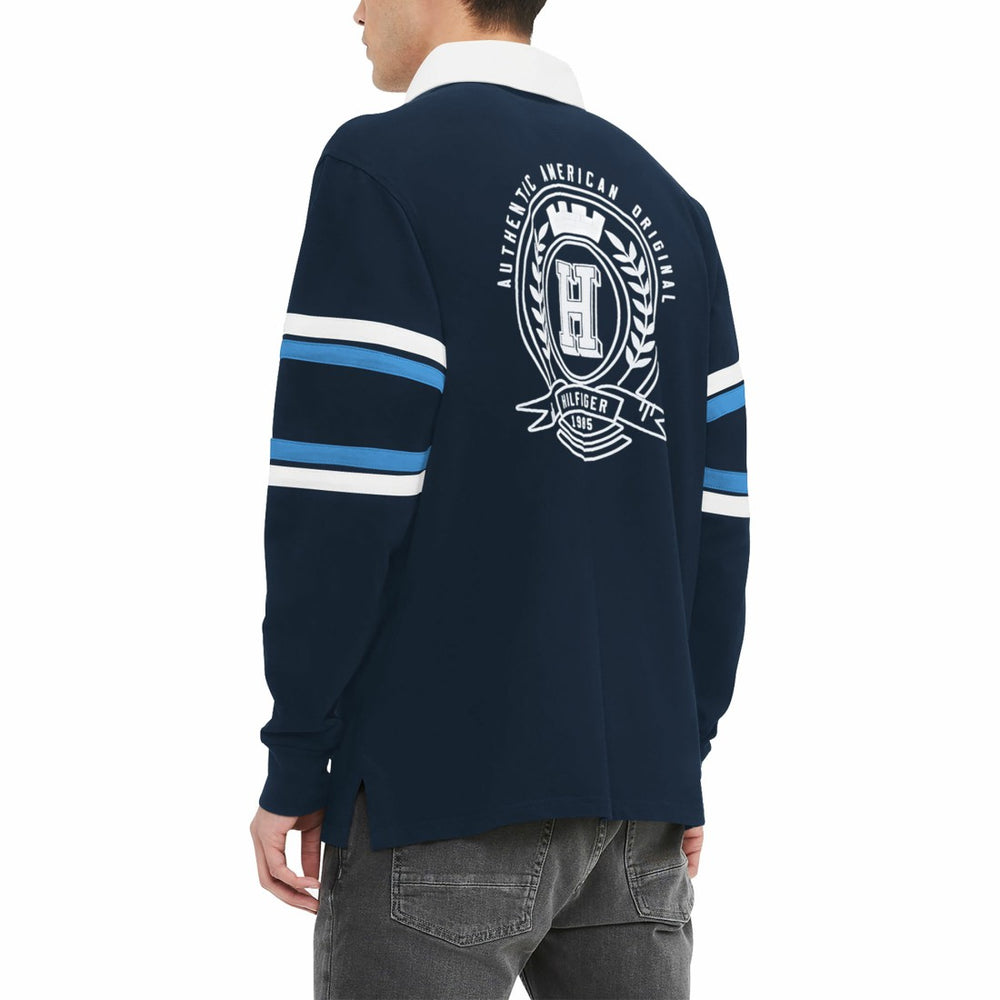 Tennessee Titans Tommy Hilfiger Cory Varsity Rugby Long Sleeve T-Shirt Navy - NFL