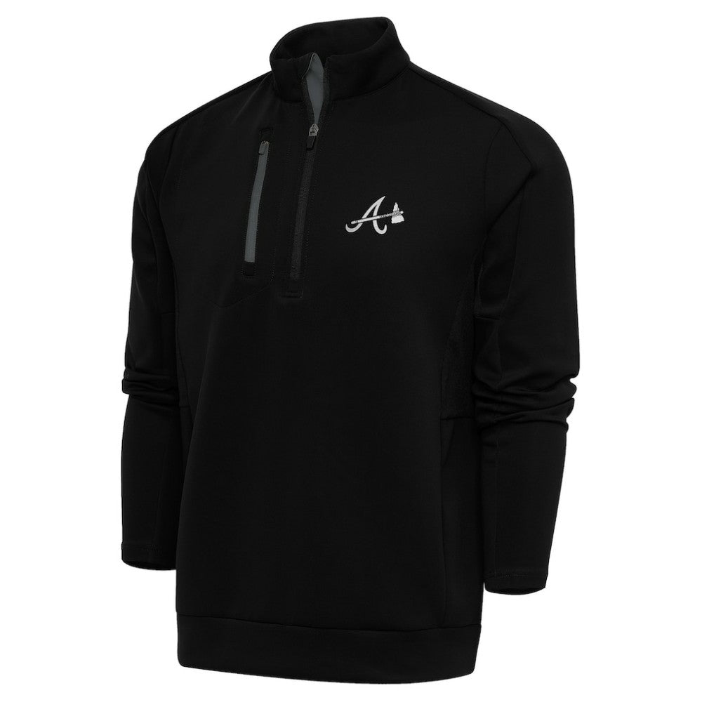 Atlanta Braves Antigua Metallic Generation Quarter-Zip Pullover Top discount