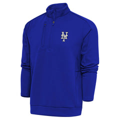 New York Mets Antigua Metallic Generation Quarter-Zip Pullover Top On Sale