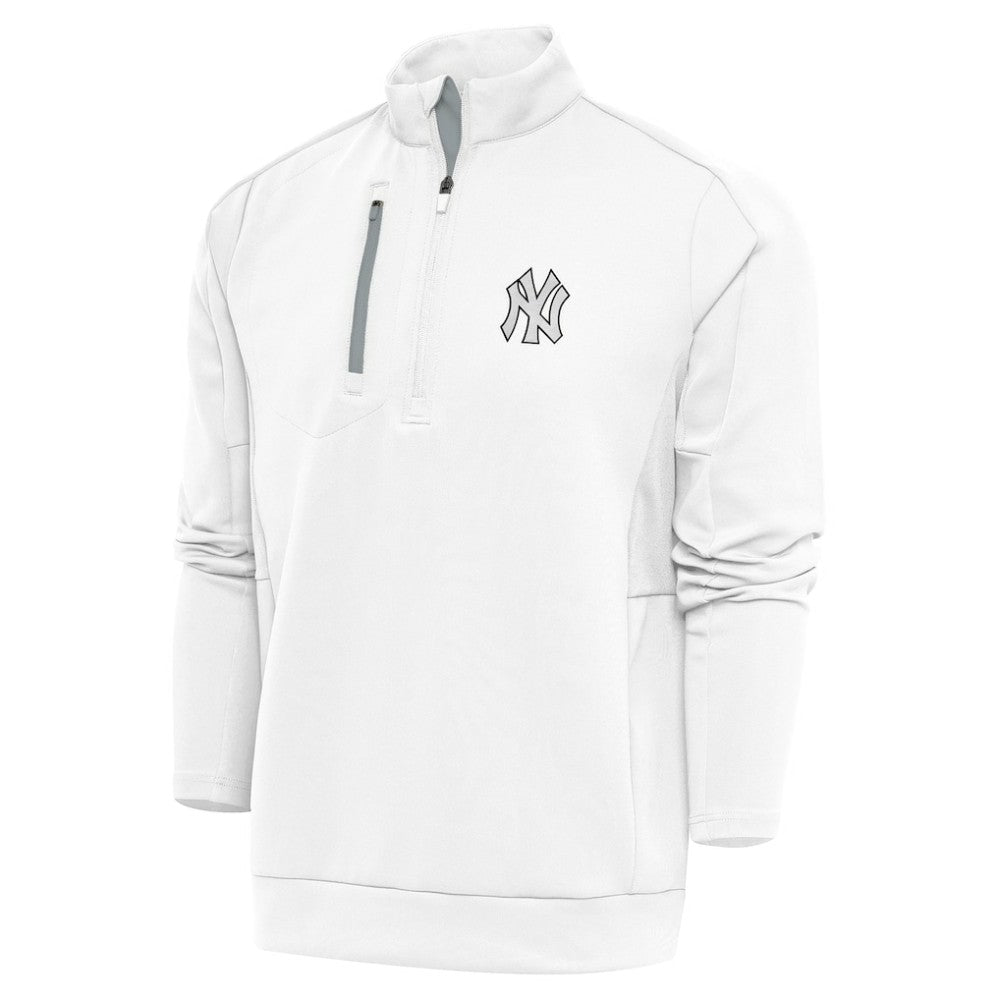 New York Yankees Antigua Metallic Generation Quarter-Zip Pullover Top Clearance