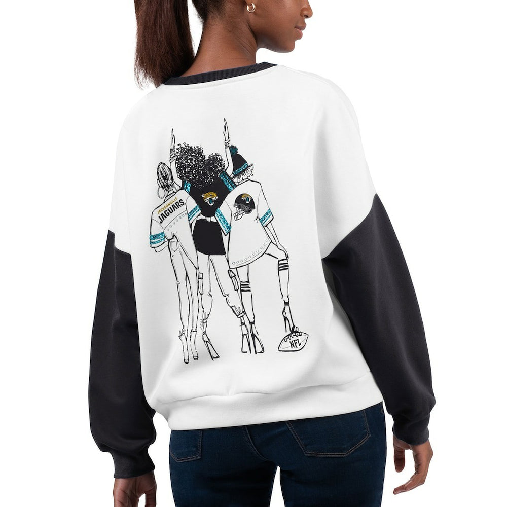 Jacksonville Jaguars G-III 4Her by Carl Banks Women's A-Game Pullover Sweatshirt White - NFL