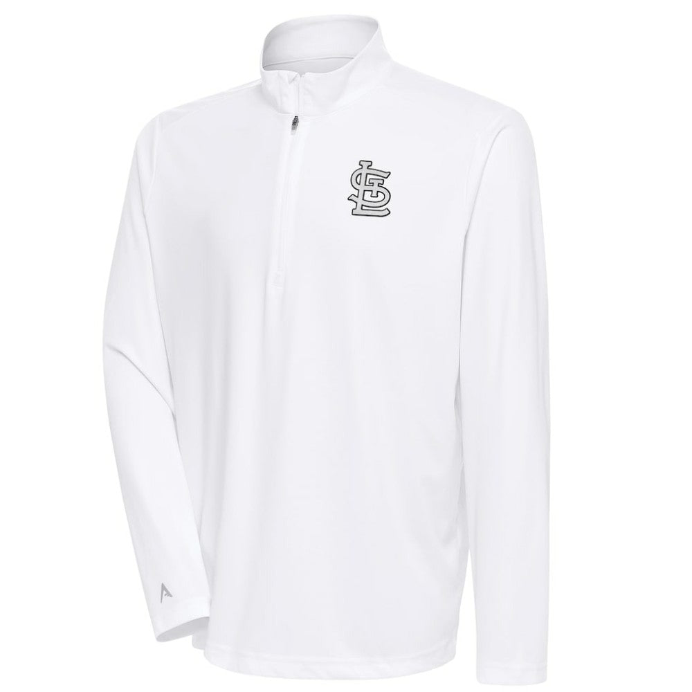 St. Louis Cardinals Antigua Metallic Tribute Quarter-Zip Top for sale
