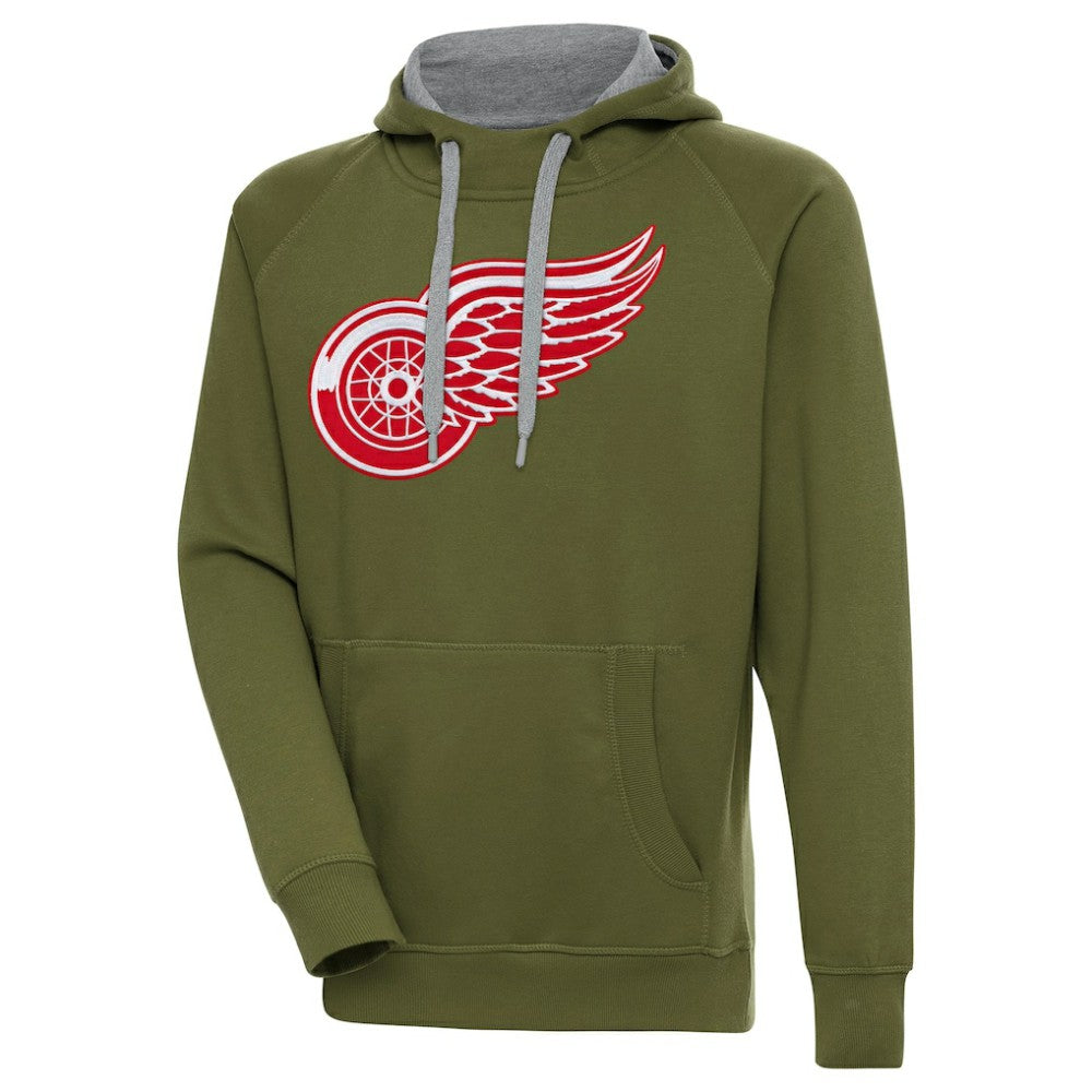 Detroit Red Wings - Antigua Victory Pullover Hoodie Olive