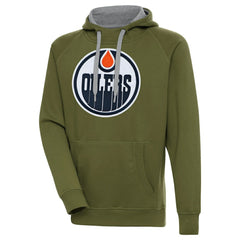 Edmonton Oilers - Antigua Victory Pullover Hoodie Olive