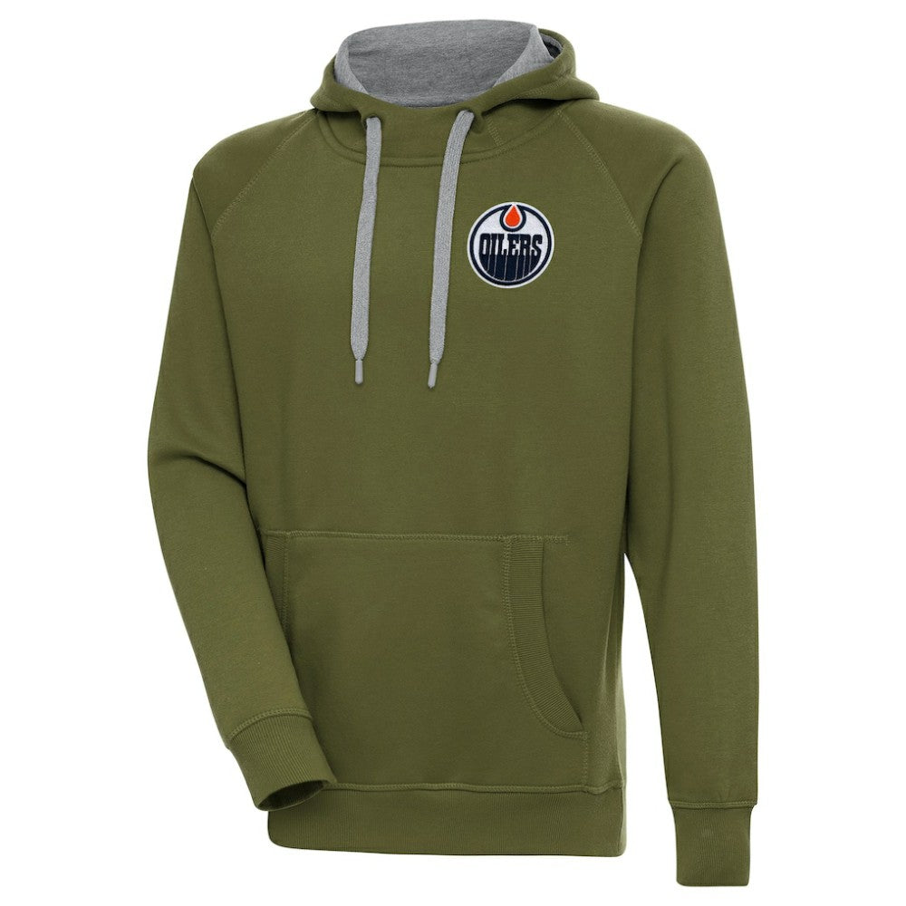 Edmonton Oilers - Antigua Victory Pullover Hoodie Olive