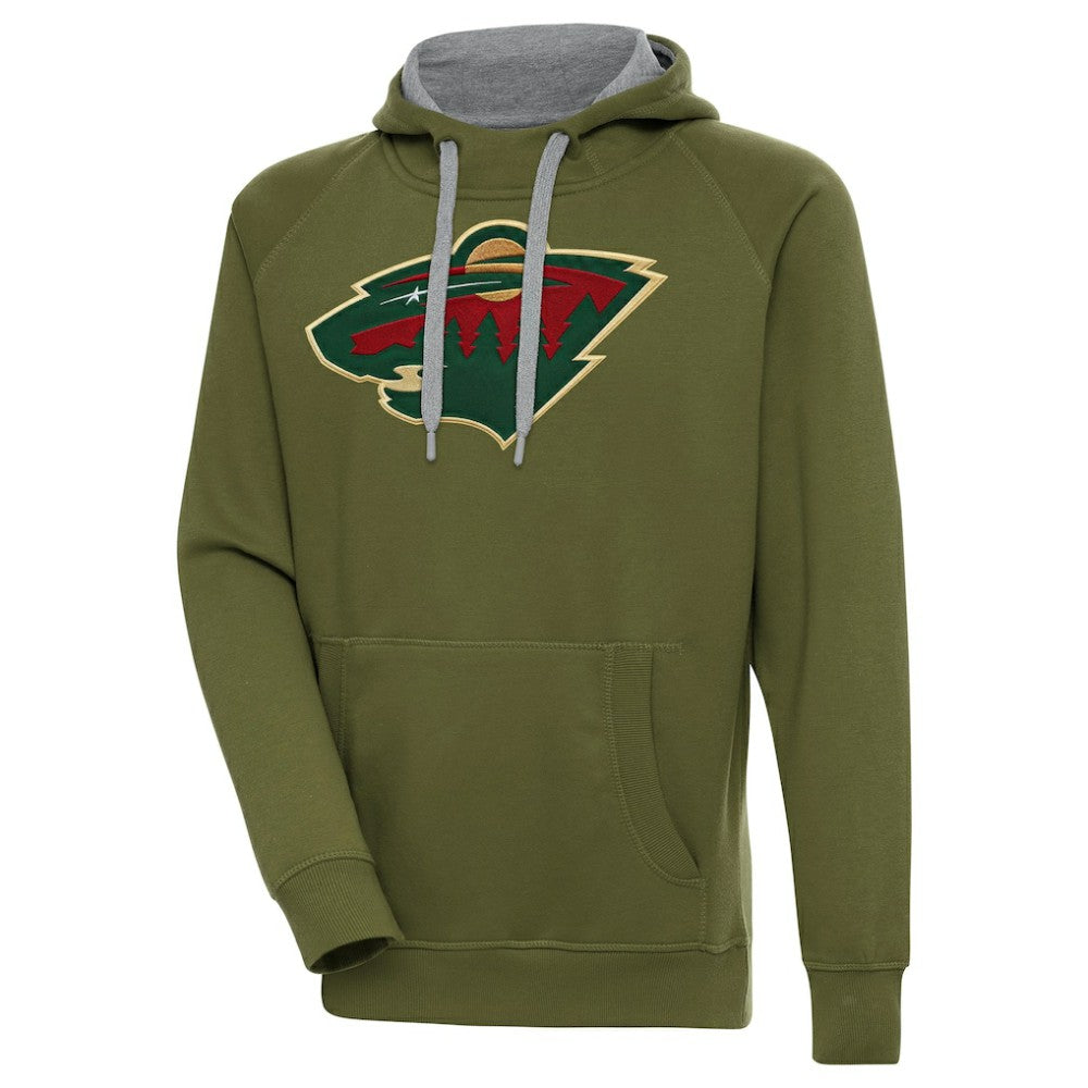 Minnesota Wild - Antigua Victory Pullover Hoodie Olive