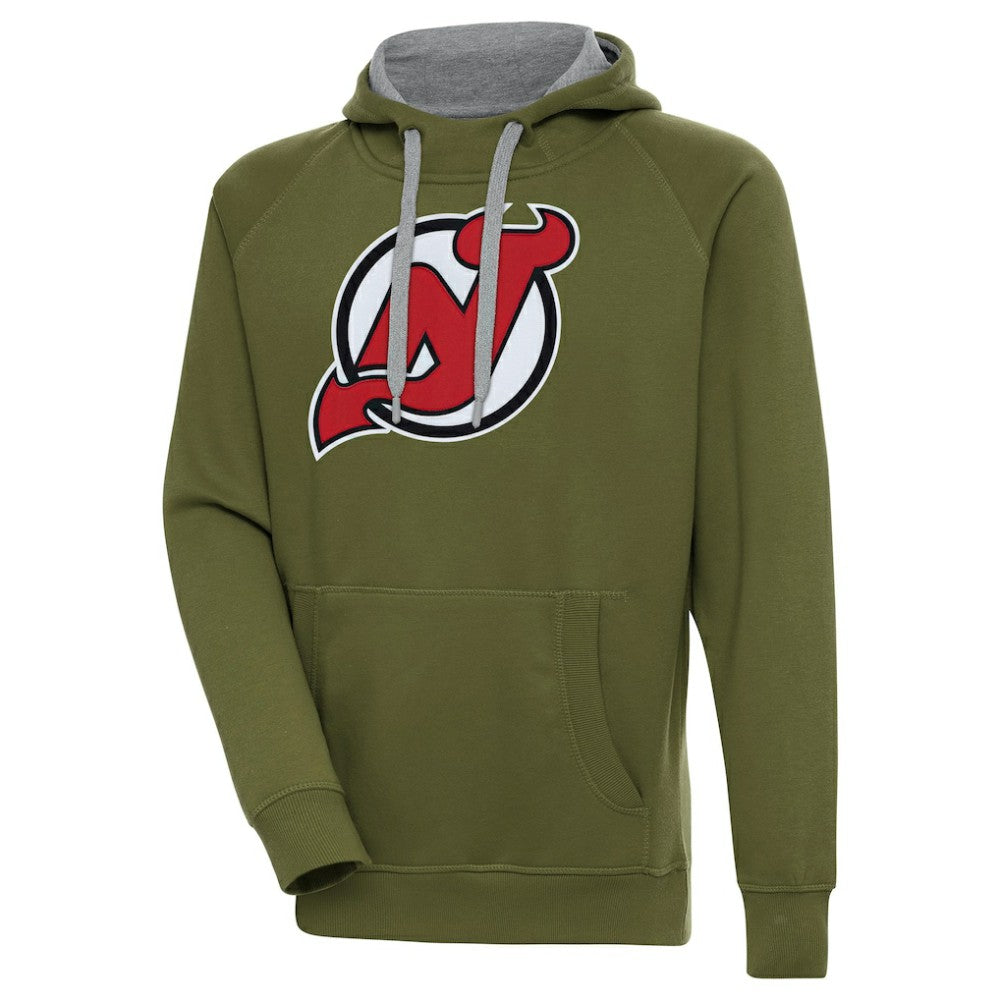 New Jersey Devils - Antigua Victory Pullover Hoodie Olive