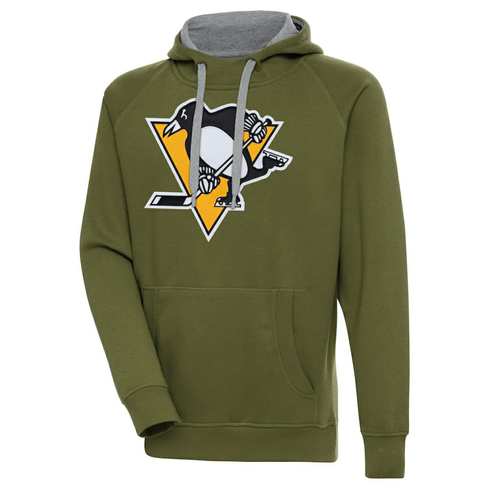 Pittsburgh Penguins Antigua Victory Pullover Hoodie Olive