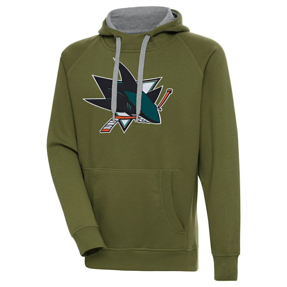 San Jose Sharks - Antigua Victory Pullover Hoodie Olive