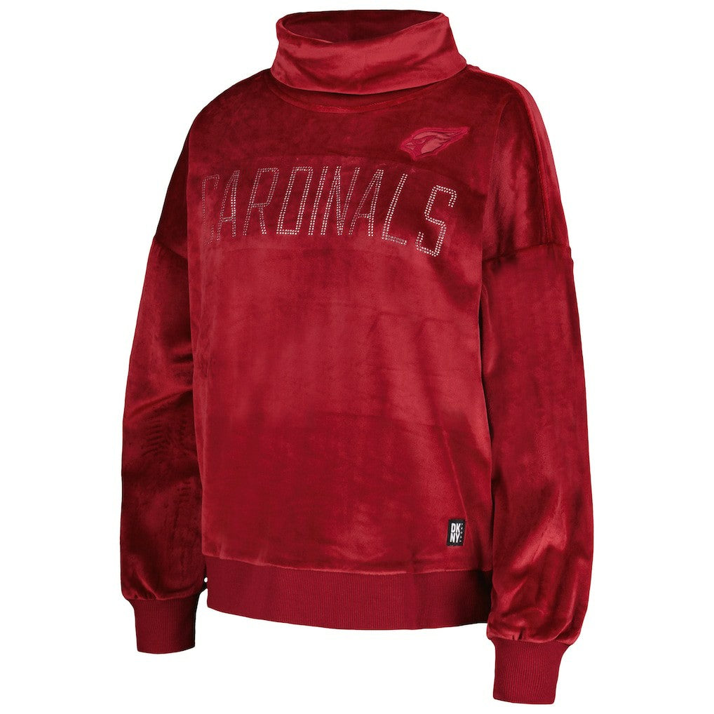 Arizona Cardinals DKNY Sport Women's Deliliah Rhinestone Funnel Neck Pullover Sweatshirt Cardinal - NFL