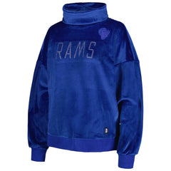 Los Angeles Rams DKNY Sport Women's Deliliah Rhinestone Funnel Neck Pullover Sweatshirt Royal - NFL