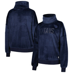 Tennessee Titans DKNY Sport Women's Deliliah Rhinestone Funnel Neck Pullover Sweatshirt Navy - NFL