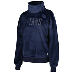 Tennessee Titans DKNY Sport Women's Deliliah Rhinestone Funnel Neck Pullover Sweatshirt Navy - NFL