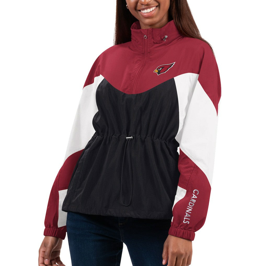 Arizona Cardinals G-III 4Her by Carl Banks Women's Tie Breaker Lightweight Quarter-Zip Jacket Black/Cardinal - NFL