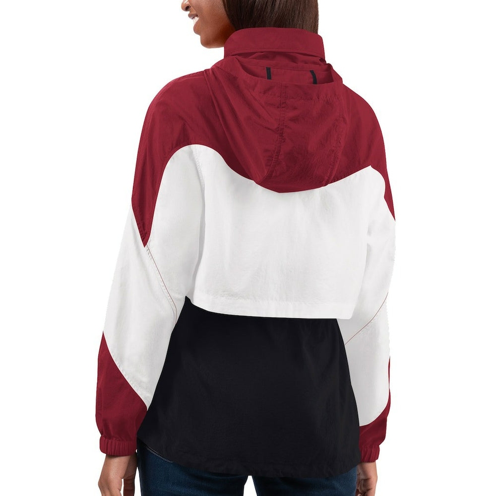 Arizona Cardinals G-III 4Her by Carl Banks Women's Tie Breaker Lightweight Quarter-Zip Jacket Black/Cardinal - NFL