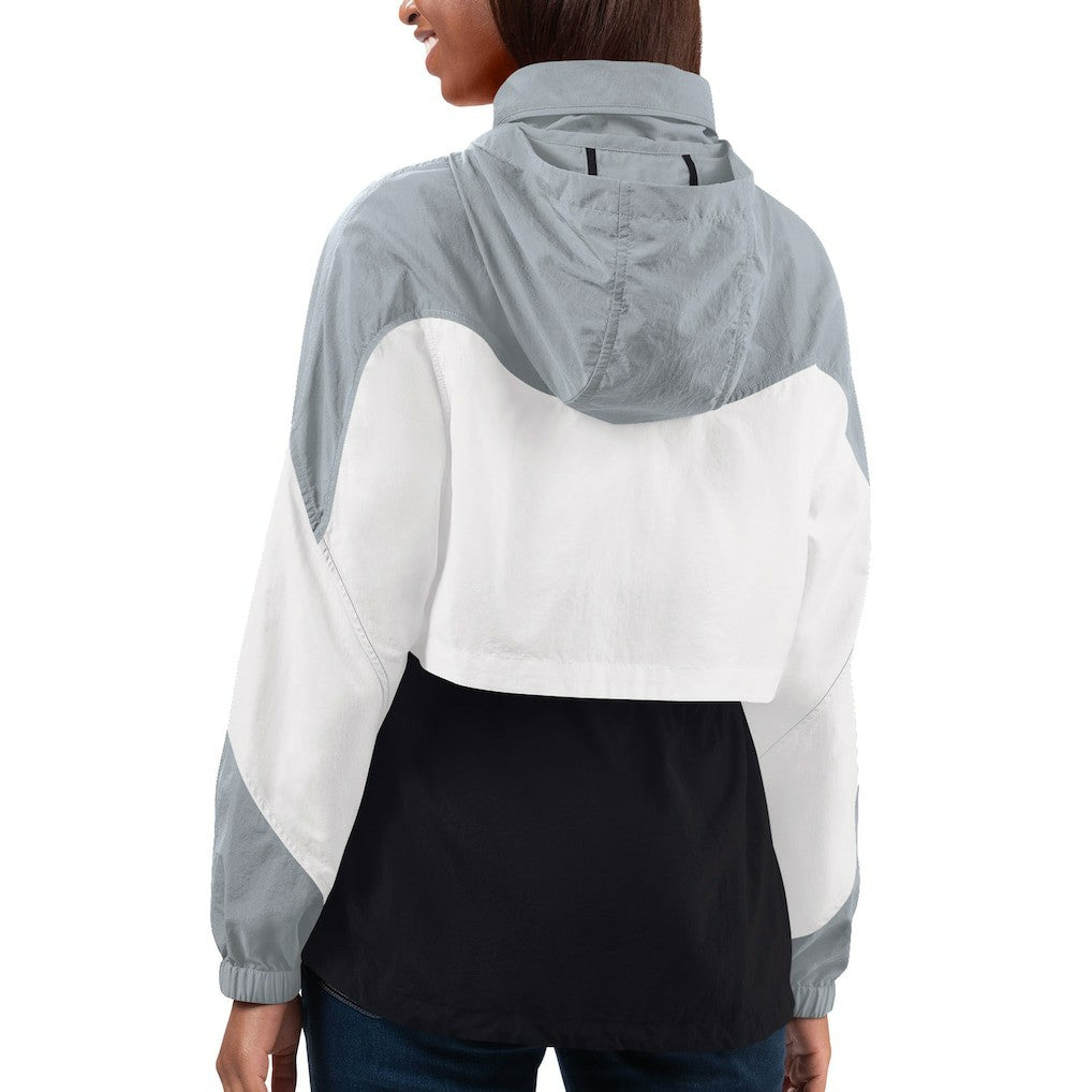 Las Vegas Raiders G-III 4Her by Carl Banks Women's Tie Breaker Lightweight Quarter-Zip Jacket Black/Silver - NFL