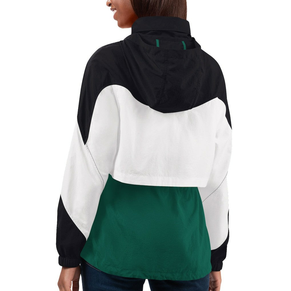New York Jets G-III 4Her by Carl Banks Women's Tie Breaker Lightweight Quarter-Zip Jacket Green/Black - NFL