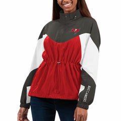Tampa Bay Buccaneers G-III 4Her by Carl Banks Women's Tie Breaker Lightweight Quarter-Zip Jacket Red/Pewter - NFL