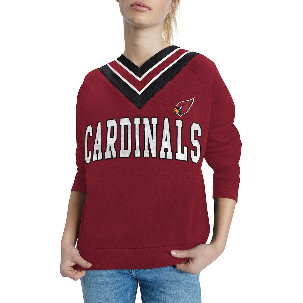 Arizona Cardinals Tommy Hilfiger Women's Heidi V-Neck Pullover Sweatshirt Cardinal - NFL