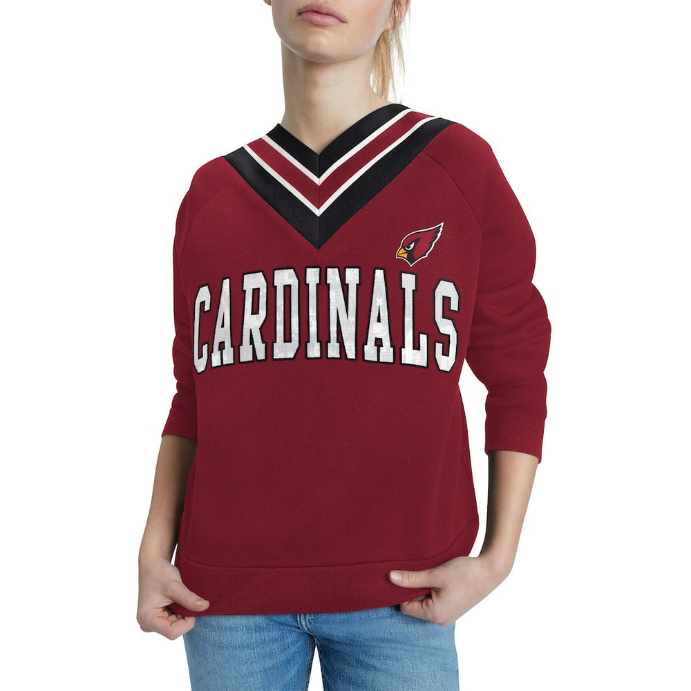 Arizona Cardinals Tommy Hilfiger Women's Heidi V-Neck Pullover Sweatshirt Cardinal - NFL