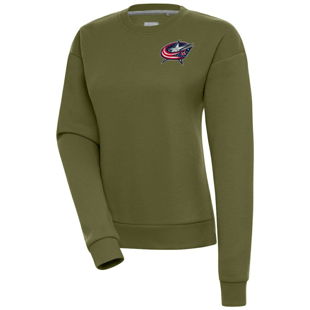 Columbus Blue Jackets - Antigua Women's Victory Pullover Sweatshirt Olive