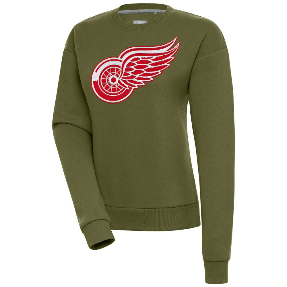 Detroit Red Wings - Antigua Women's Victory Pullover Sweatshirt Olive