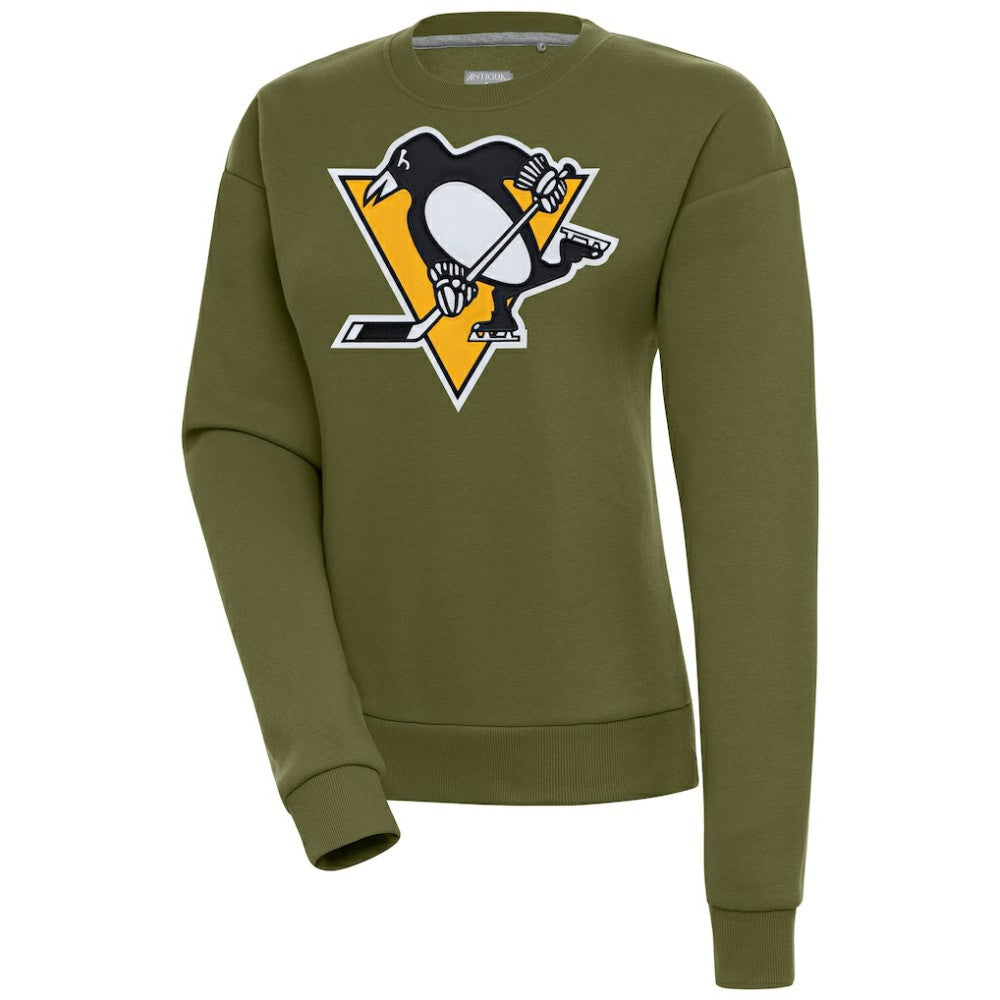 Pittsburgh Penguins Antigua Women's Victory Pullover Sweatshirt Olive