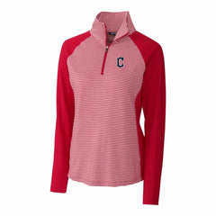 Cleveland Guardians Cutter & Buck Women's DryTec Forge Tonal Stripe Half-Zip Top On Sale