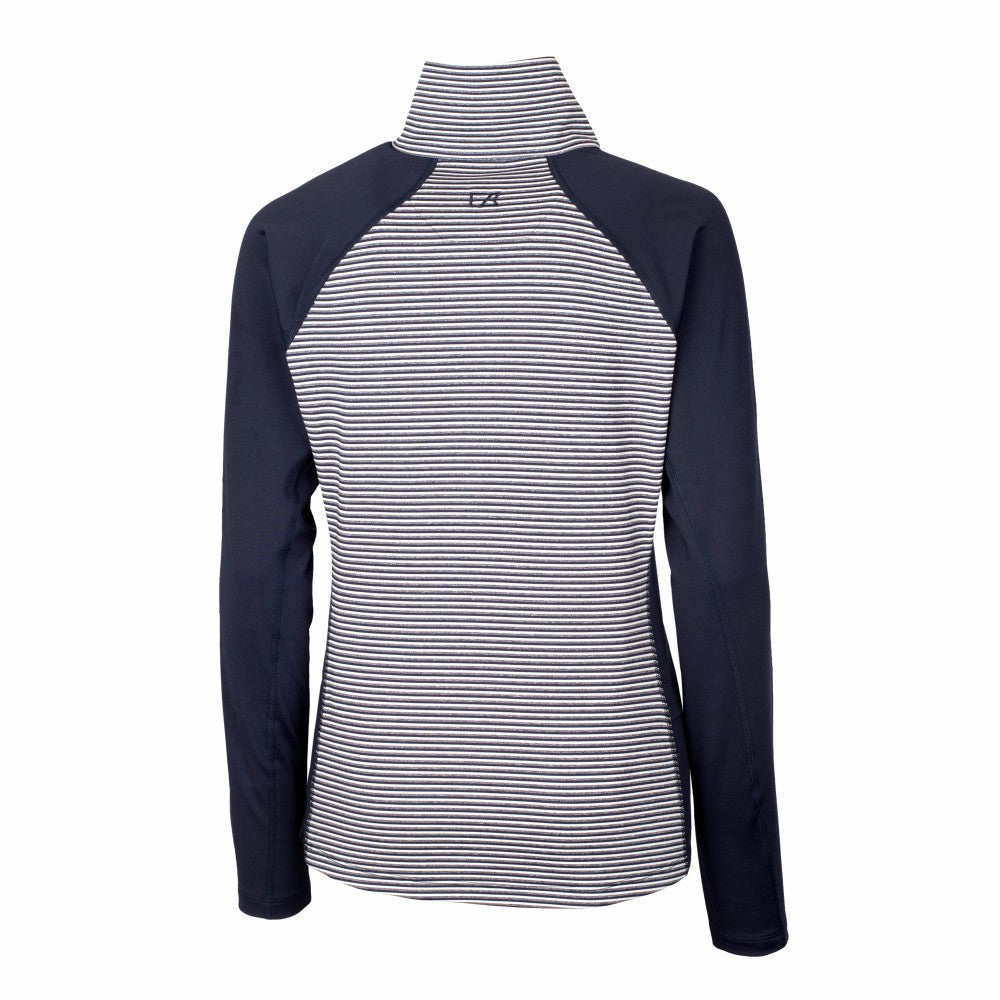 Milwaukee Brewers Cutter & Buck Women's DryTec Forge Tonal Stripe Half-Zip Top Online