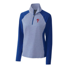 Philadelphia Phillies Cutter & Buck Women's DryTec Forge Tonal Stripe Half-Zip Top Sale