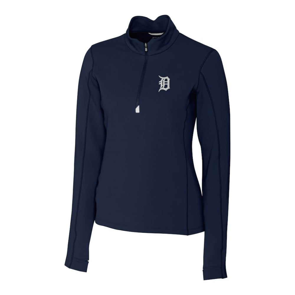 Detroit Tigers Cutter & Buck Women's DryTec Traverse Stretch Quarter-Zip Pullover Top Online