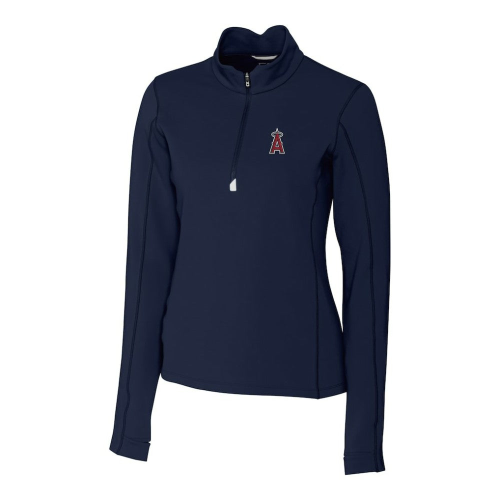 Los Angeles Angels Cutter & Buck Women's DryTec Traverse Stretch Quarter-Zip Pullover Top Lifestyle