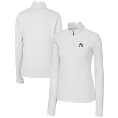 New York Yankees Cutter & Buck Women's DryTec Traverse Stretch Quarter-Zip Pullover Top Sale
