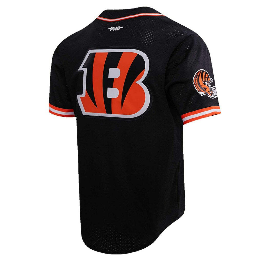 Joe Burrow Cincinnati Bengals Pro Standard Mesh Baseball Button-Up T-Shirt Black - NFL