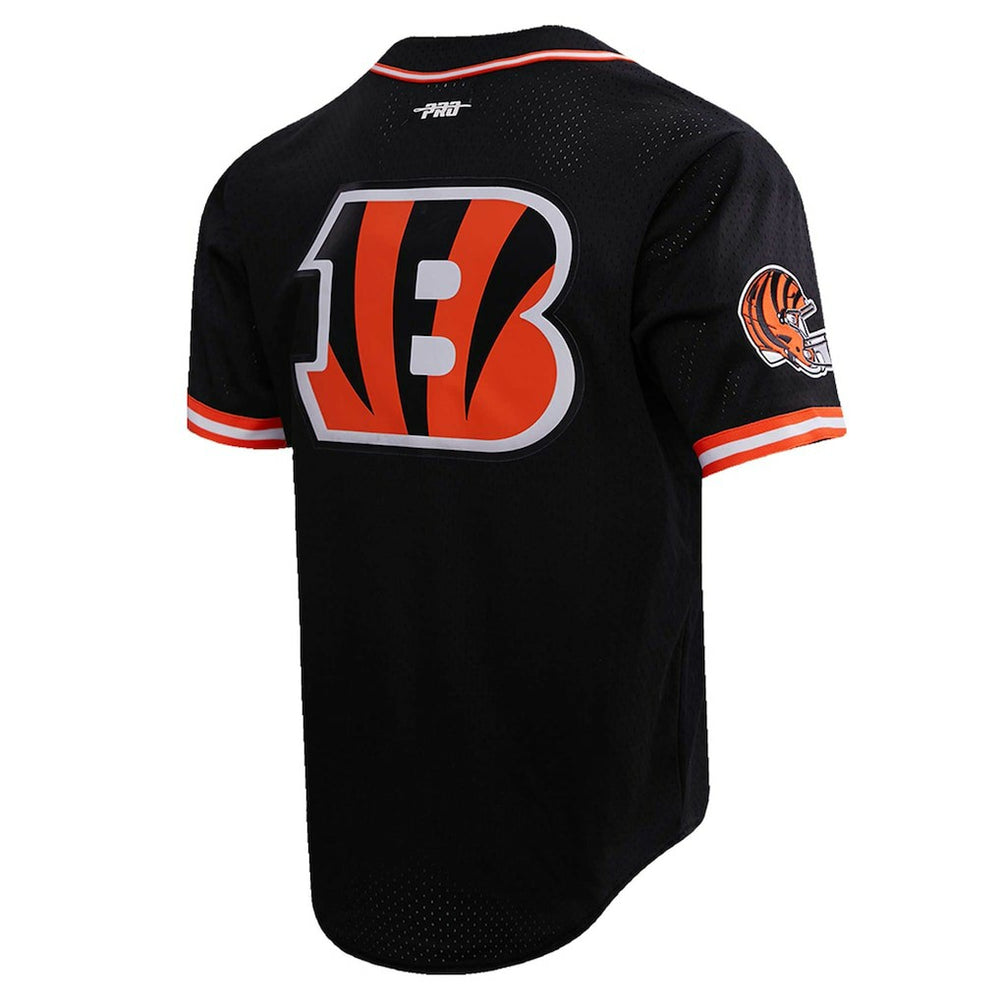 Joe Burrow Cincinnati Bengals Pro Standard Mesh Baseball Button-Up T-Shirt Black - NFL