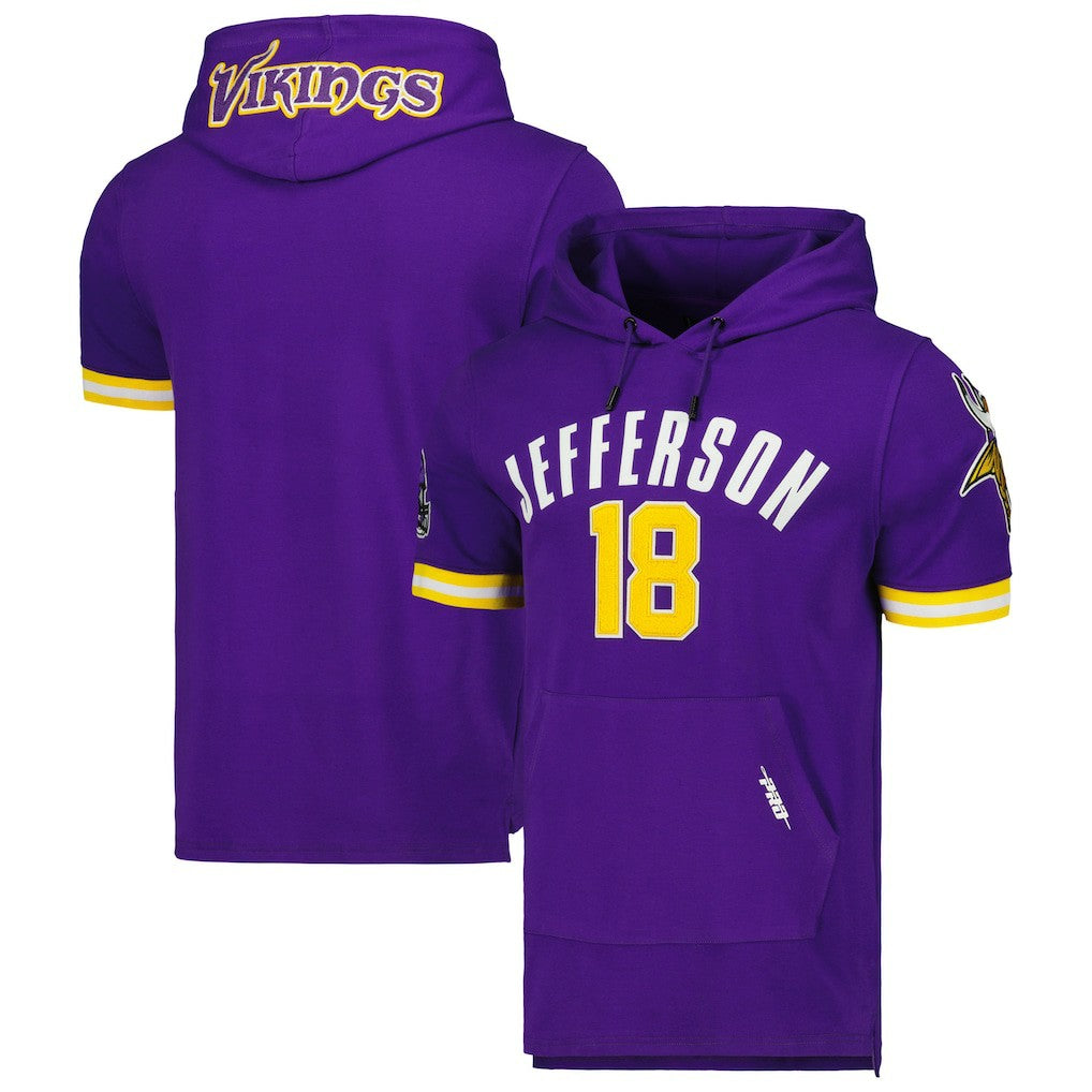 Justin Jefferson Minnesota Vikings Pro Standard Player Name & Number Hoodie T-Shirt Purple - NFL