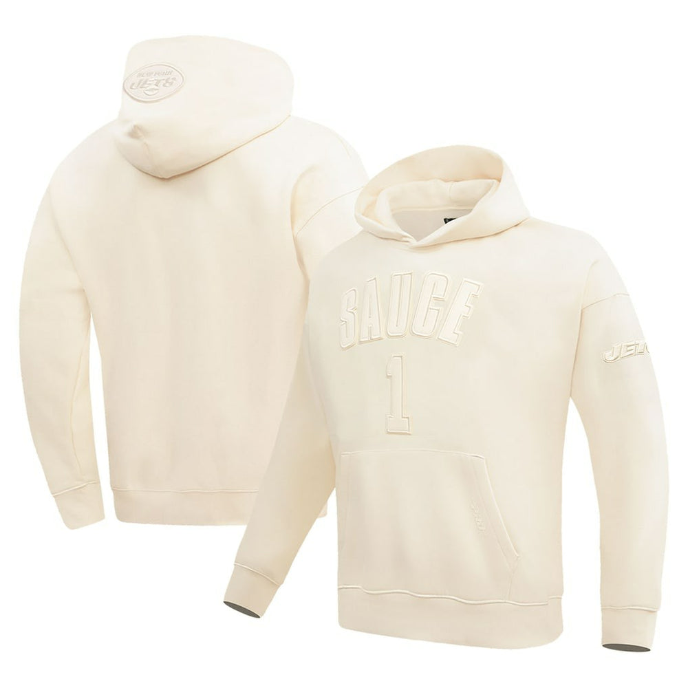 Ahmad Sauce Gardner New York Jets Pro Standard Player Name & Number Pullover Hoodie Cream - NFL
