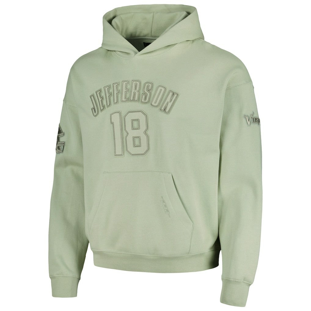 Justin Jefferson Minnesota Vikings Pro Standard Player Name & Number Pullover Hoodie Light Green - NFL