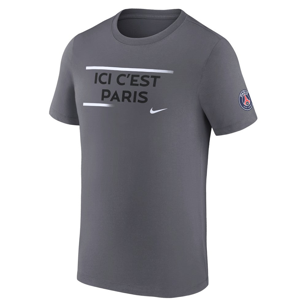Nike Paris Saint-Germain Verbiage T-Shirts - Gray