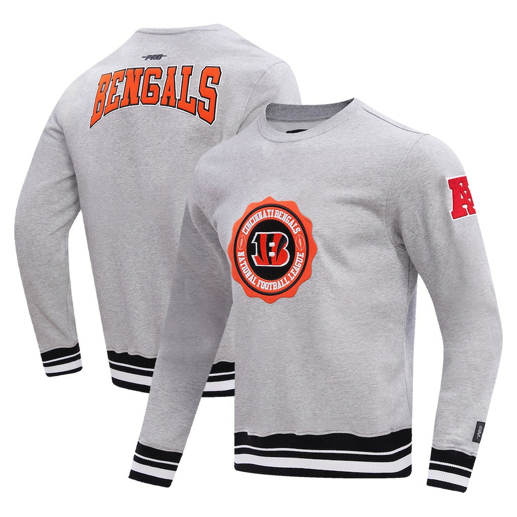 Cincinnati Bengals Pro Standard Crest Emblem Pullover Sweatshirt Heather Gray - NFL