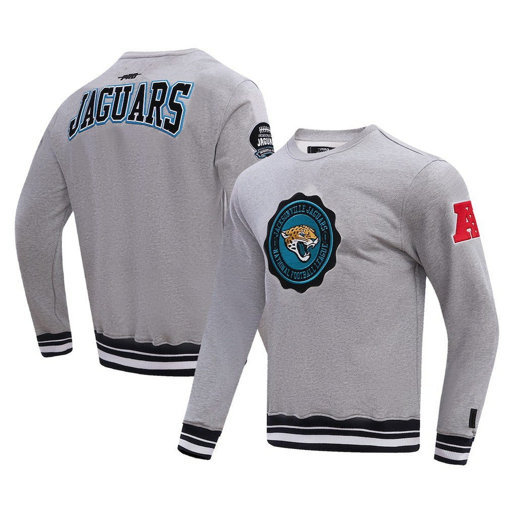 Jacksonville Jaguars Pro Standard Crest Emblem Pullover Sweatshirt Heather Gray - NFL