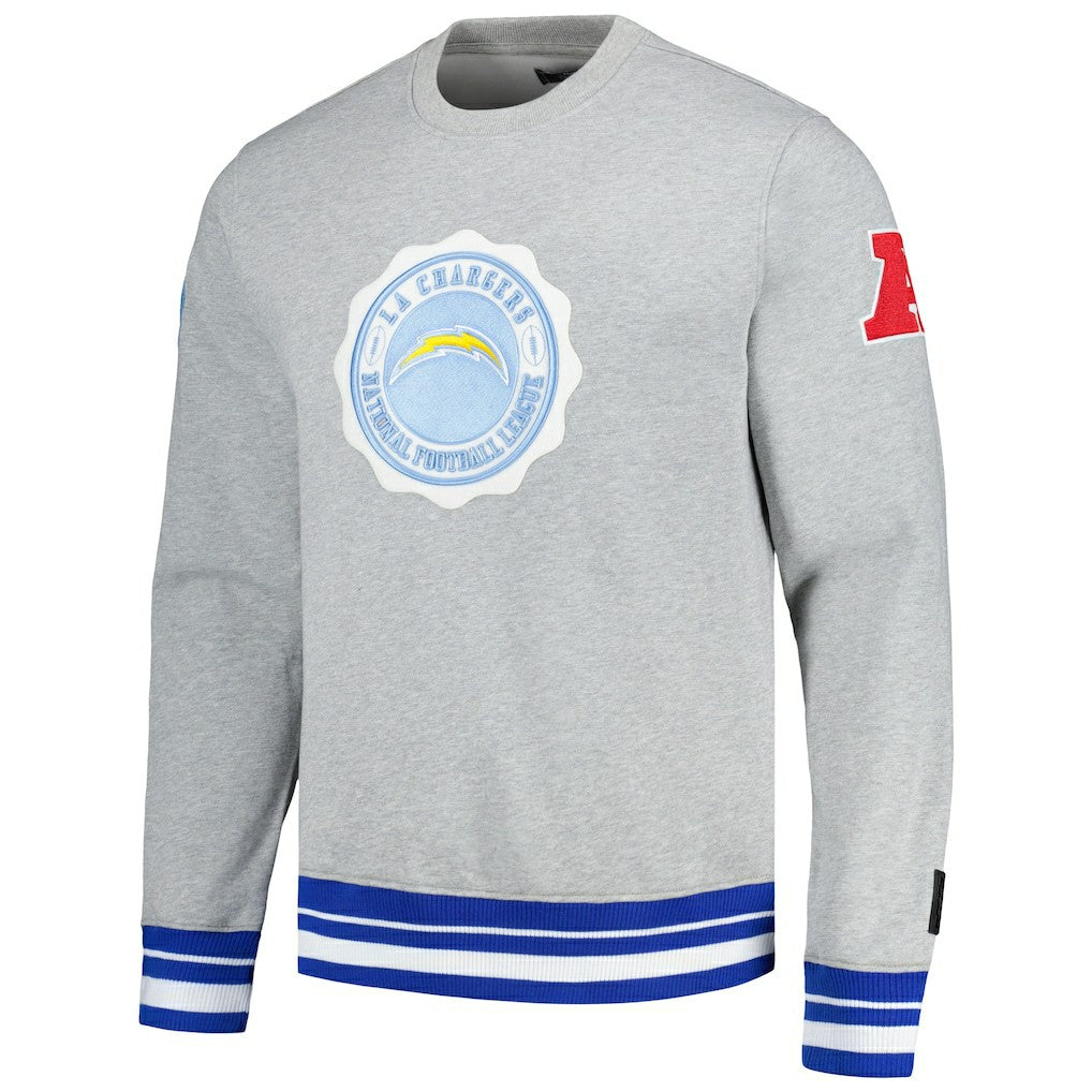 Los Angeles Chargers Pro Standard Crest Emblem Pullover Sweatshirt Heather Gray - NFL
