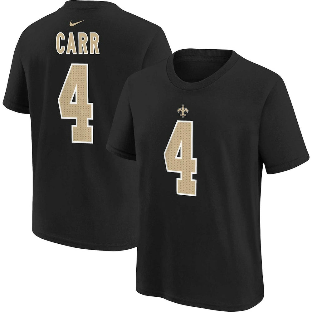 Derek Carr New Orleans Saints Youth Player Name & Number T-Shirt Black - Nike