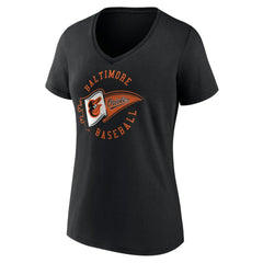 Baltimore Orioles Women's Hometown Baltimore Pennant V-Neck T-Shirt Clearance