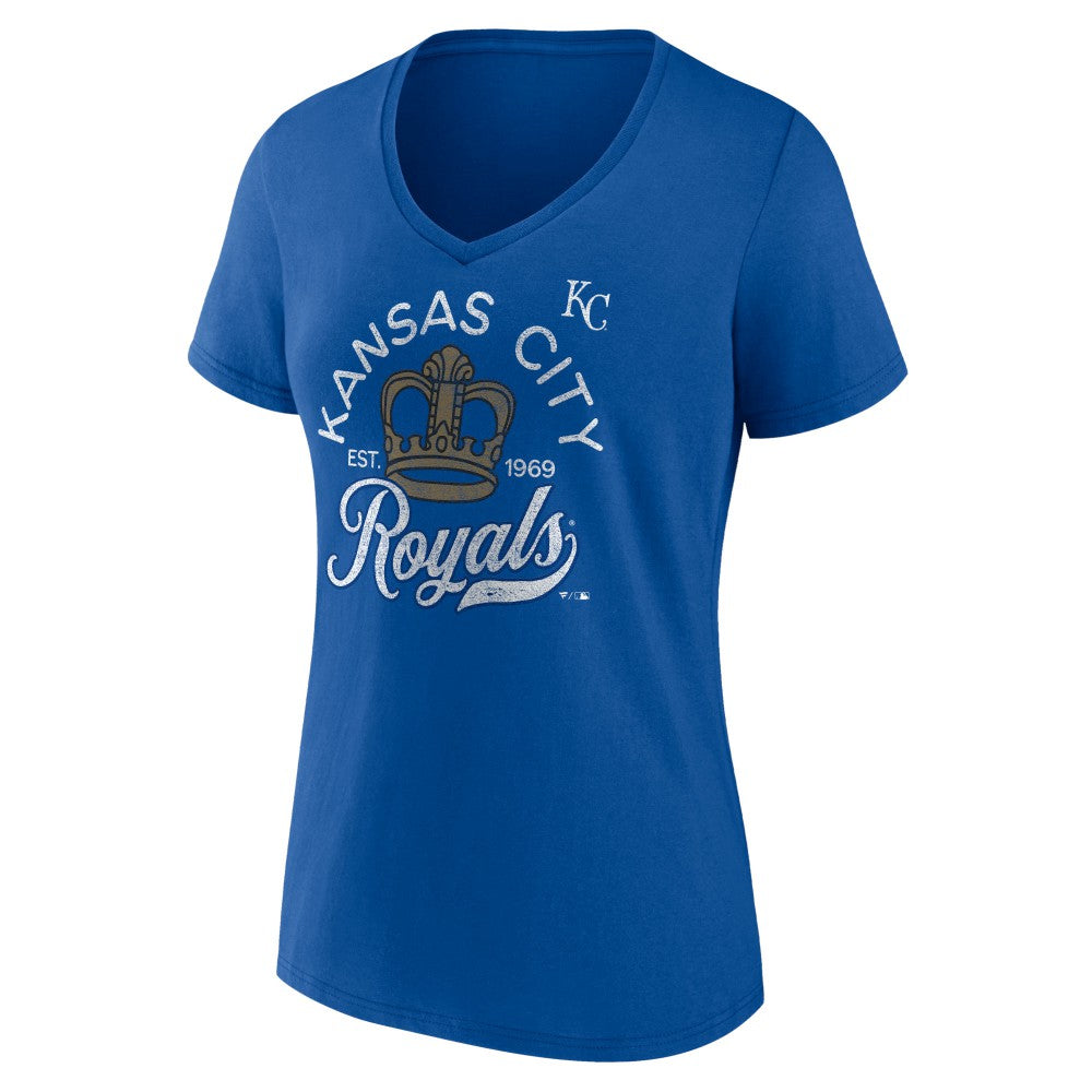 Kansas City Royals Women's Hometown Retro Crown V-Neck T-Shirt Lifestyle